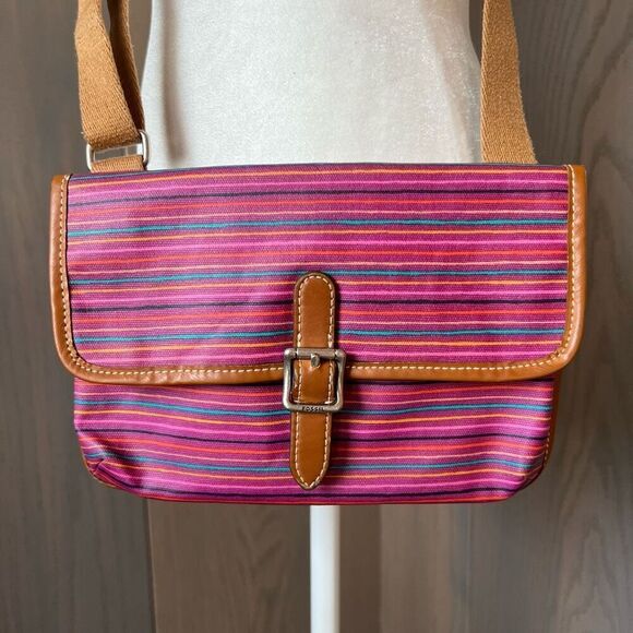 FOSSIL Crossbody PVC Coated Fabric Colorful SL4139 - Picture 1 of 14